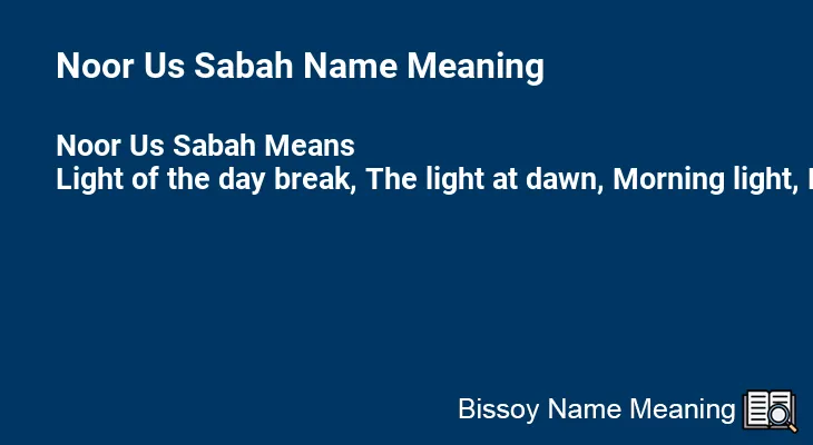 Noor Us Sabah Name Meaning
